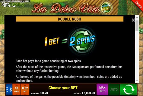 La Dolce Vita Double Rush Sportingbet